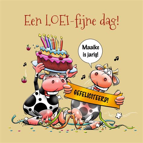 leuke verjaardagskaart met grappige koeien kaartjego