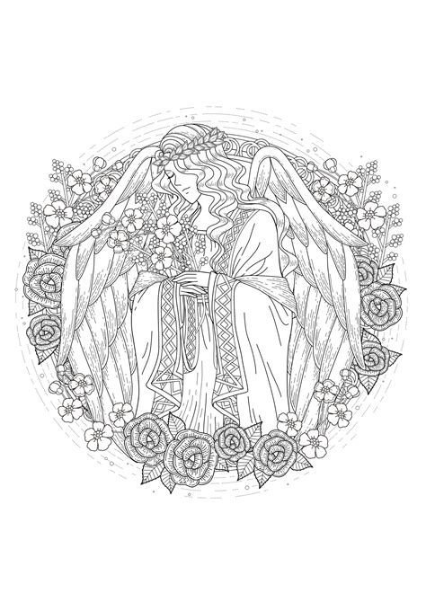 angel myths legends adult coloring pages page