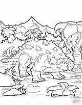 Ankylosaurus Coloring Pages Dino Dinosaurs Color Kids Horns Its Has Print Back Puzzle Printable Drawing sketch template