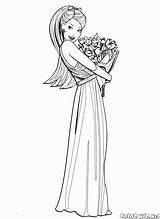 Principessa Colorkid Sposa Stampare Abito Animati Cartoni Magnifico Bellissimo sketch template