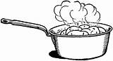 Pan Clipart Cooking Clip Pans Sauce Utensils Cliparts Drawing Kitchen Cake Cookware Pot Outline Pots Tins Etc Bowl Gif Library sketch template