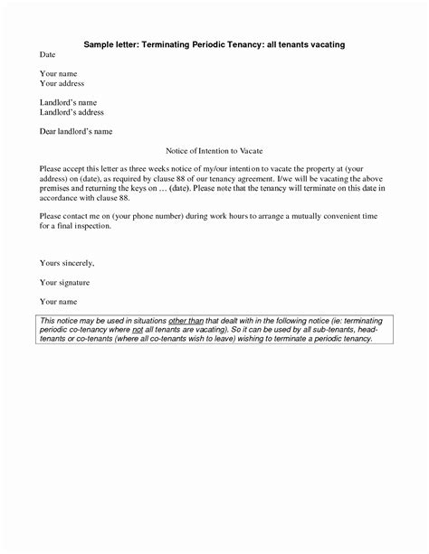 letter  landlord moving   document template