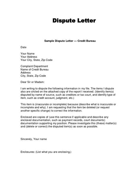 writing dispute letter format credit bureaus dispute credit report