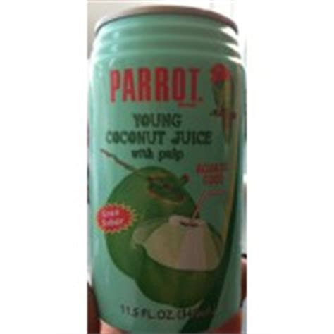 parrot brand young coconut juice  pulp calories nutrition analysis  fooducate