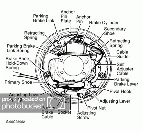 ford escape rear drum brake diagram