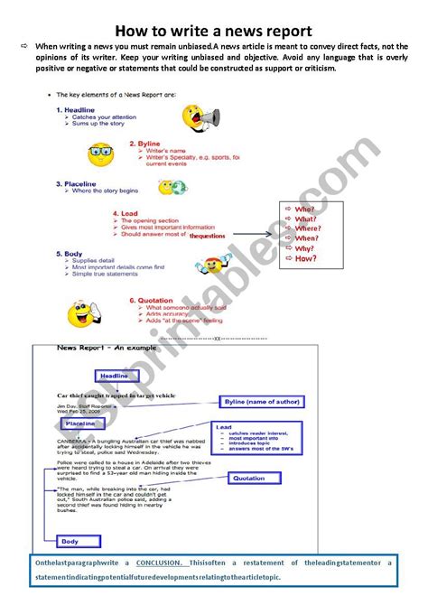 write  news report esl worksheet  filbarbosa