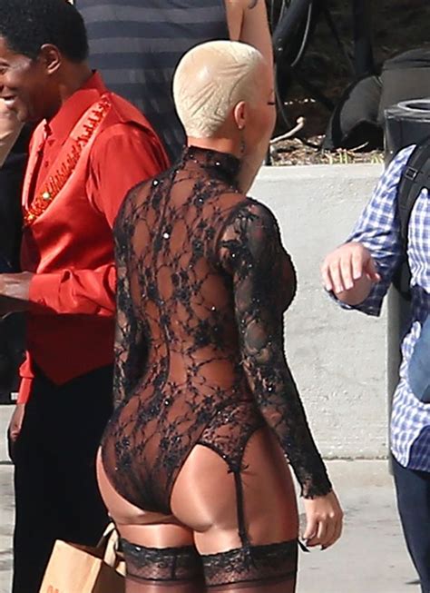 amber rose flashes everything in sheer leotard and suspenders amid dancing with the stars body