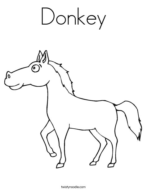 donkey coloring page twisty noodle