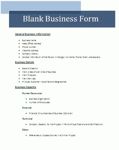 blank business form form business blanks