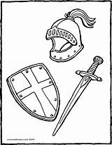 Swords Schild Coloringhome Zwaard Helm Kiddicolour Knight sketch template