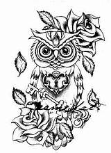Owl Coloring Drawing Pages Tattoo Cool Drawings Adult Outline Owls Steampunk Screech Tattoos Color Women Back Getdrawings Evil Future Body sketch template