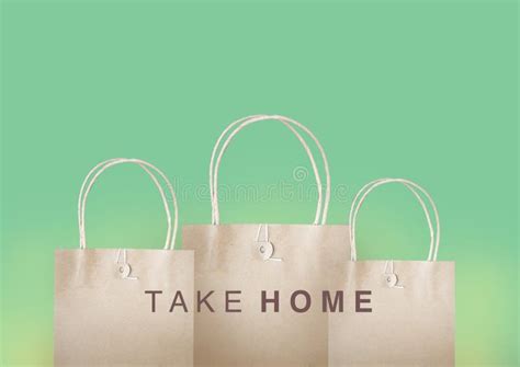 home message   paper bags stock photo image  green