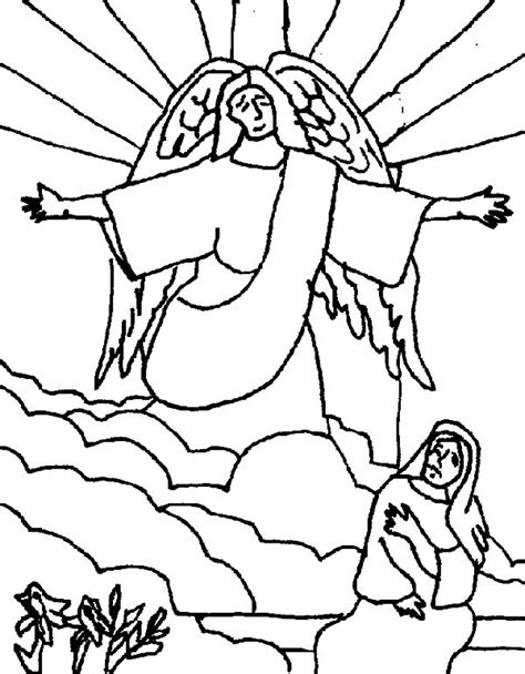 pin  bulkcolor  angel appears  mary coloring pages drawing