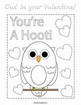 Coloring Owl Valentine Built California Usa sketch template