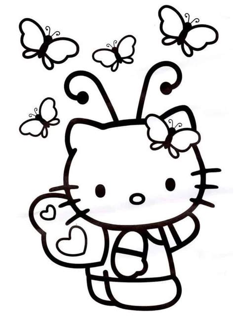 kitty butterfly coloring pages  kitty colouring pages