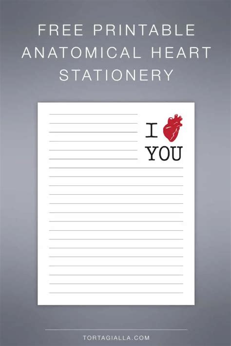 printable anatomical heart stationery tortagialla