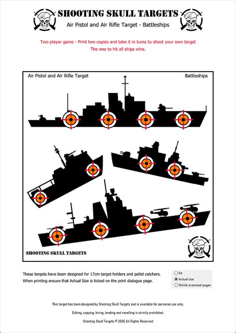 battleship targets printable