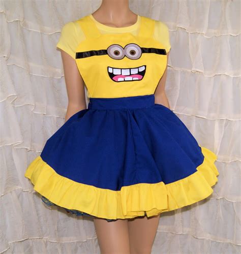 Minion Cosplay Pinafore Apron Costume Skirt Adult All Sizes