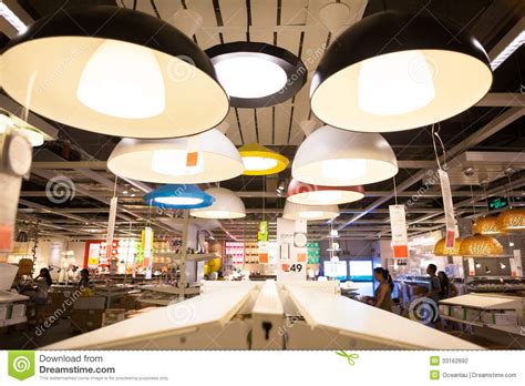 ikea store  chengdu lamps editorial photography image