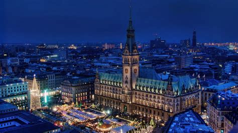 cityscape architecture tower  building germany hamburg town square rooftops markets