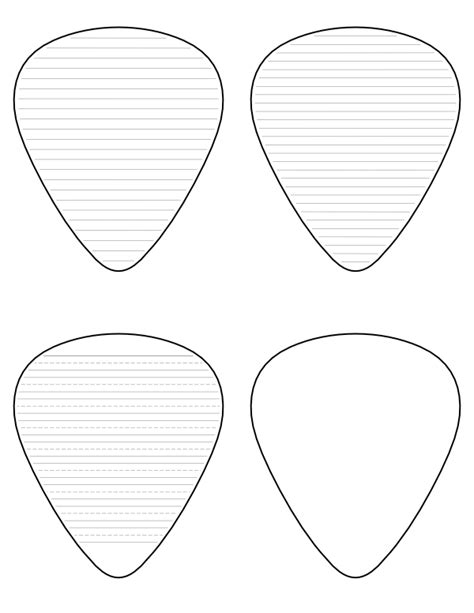 guitar pick template actual size printable word searches