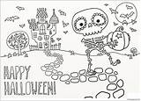 Pages Happy Coloring Halloween Color Adults sketch template