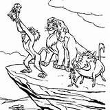 Lion Coloring King Mufasa Simba Scene Nala Cave Front sketch template
