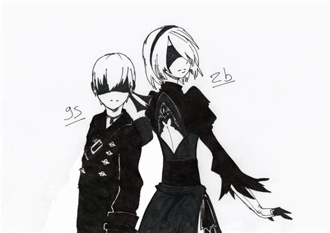 nier automata 9s and 2b by uchiky on deviantart