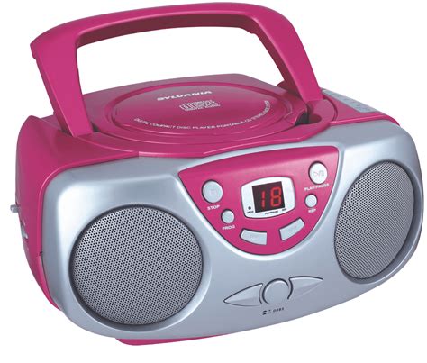 sylvania srcdm portable cd boom box  amfm radio pink