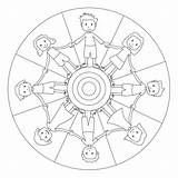 Mandala Mandalas Elementare Kiga sketch template