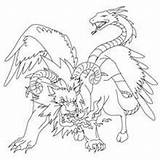 Coloring Pages Griffin Chimera Greek Creatures Gryphon Monsters Hellokids Mythical Creature Getcolorings Fabulous Majestic Snake Monstruous Fire Kids Printable Half sketch template
