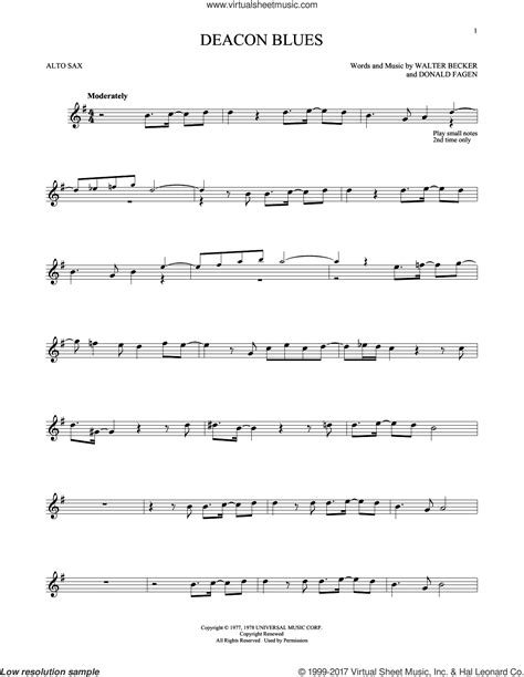 Dan Deacon Blues Sheet Music For Alto Saxophone Solo Pdf