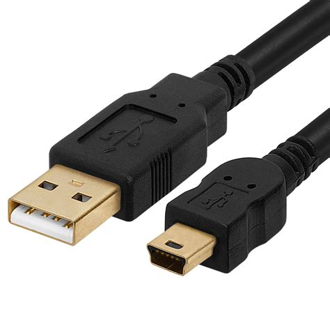 usb   male  mini  male  pin gold plated cable feet black