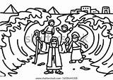 Moses Parting sketch template