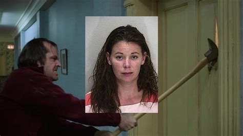 florida woman beats bathroom door w hatchet after man