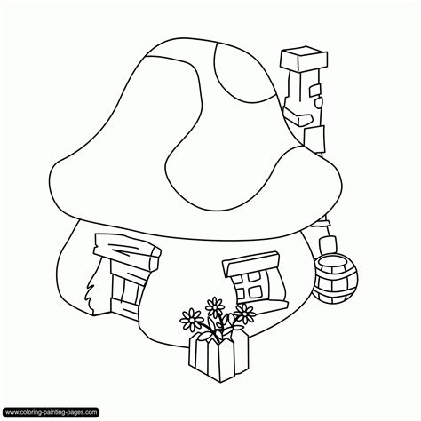picture smurf village coloring pages