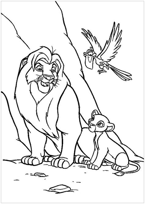lion king coloring page  mufasa simba  zazu  lion king