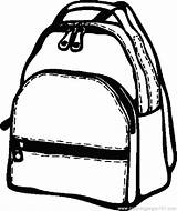 Backpack Rucksack Backpacks Colorear Knapsack sketch template