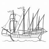 Vettoriale Sailing Nave Vela Colorazione Isolato Sfondo Oggetto sketch template