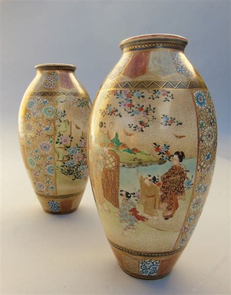 antiques atlas antique pair japanese satsuma vases  ishiyama