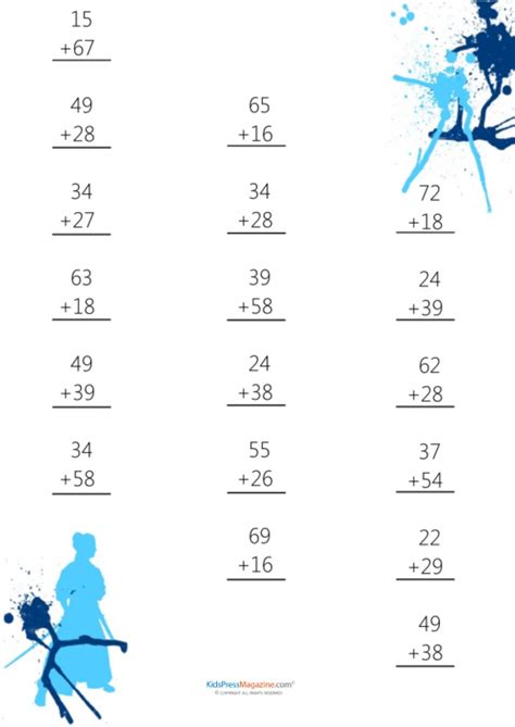 digit addition worksheets
