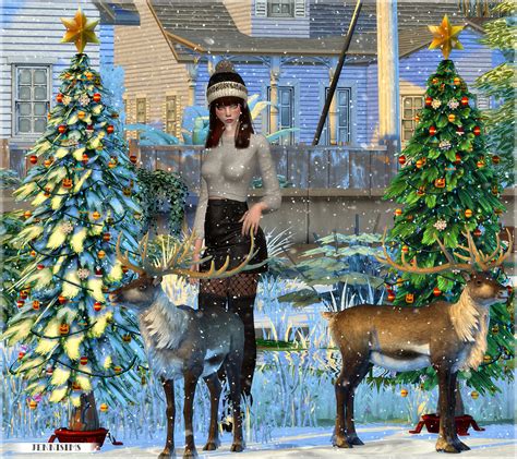 jennisims downloads sims christmas holiday reindeer christmas tree