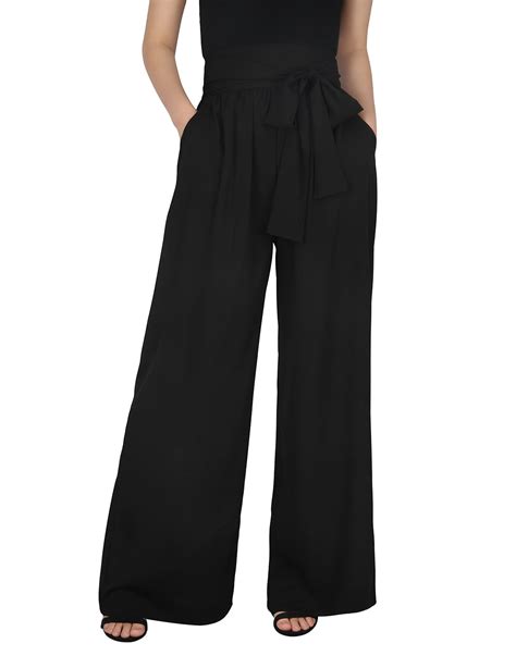 Hde Hde Womens High Waisted Pants Wide Leg Palazzo Pant Trousers With