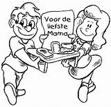 Moederdag Muttertag Kleurplaten Ontbijt Malvorlagen Flevoland Kleurplatenwereld Feestdagen Topkleurplaat Malvorlagen1001 Animaatjes sketch template