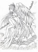 Coloring Angel Pages Adult Deviantart Princess Fc01 Line Visit sketch template