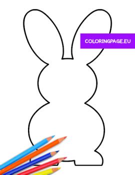 large bunny rabbit template coloring page
