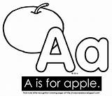 Apple Coloring Alphabet Pages Aa sketch template