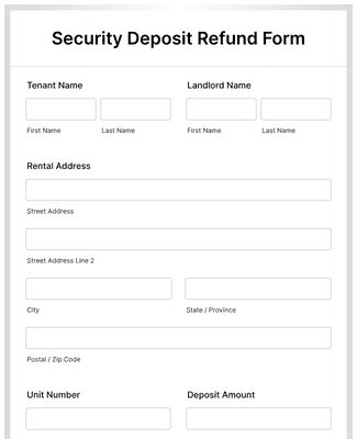 security deposit refund form template jotform