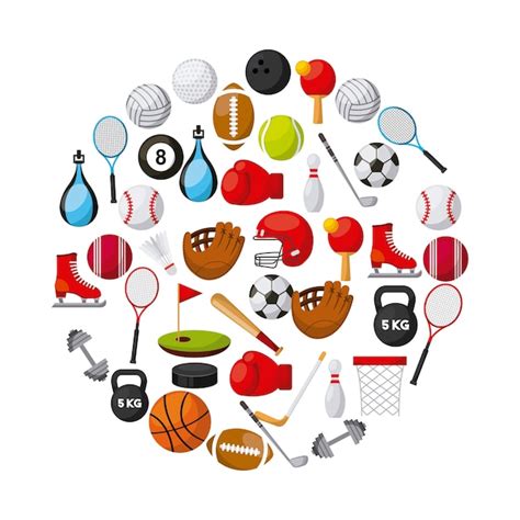 premium vector sports related icons  circle shape