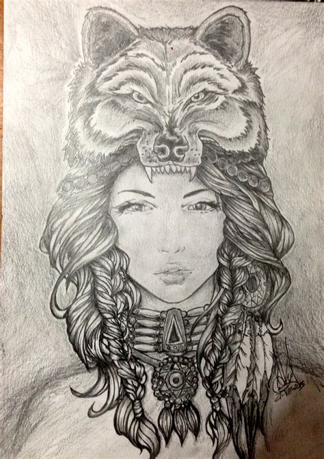 traditional native american woman pencil drawing  customartspe